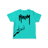 Hukum Signature Print Baby T-Shirt - TEAL - 0-5 Months Old (Chest 17")