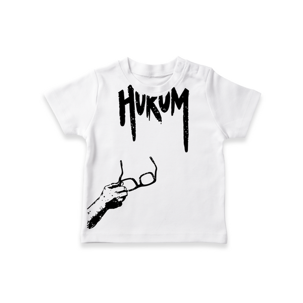 Hukum Signature Print Baby T-Shirt - WHITE - 0-5 Months Old (Chest 17")