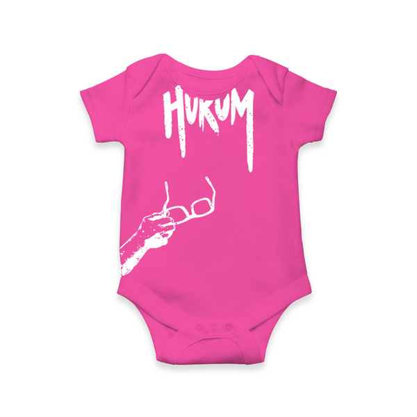 Hukum Signature Print Baby Romper - HOT PINK - New Born (Chest 14")