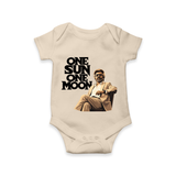 One Sun One Moon Print Baby Romper - IVORY - New Born (Chest 14")
