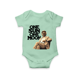 One Sun One Moon Print Baby Romper - MINT GREEN - New Born (Chest 14")