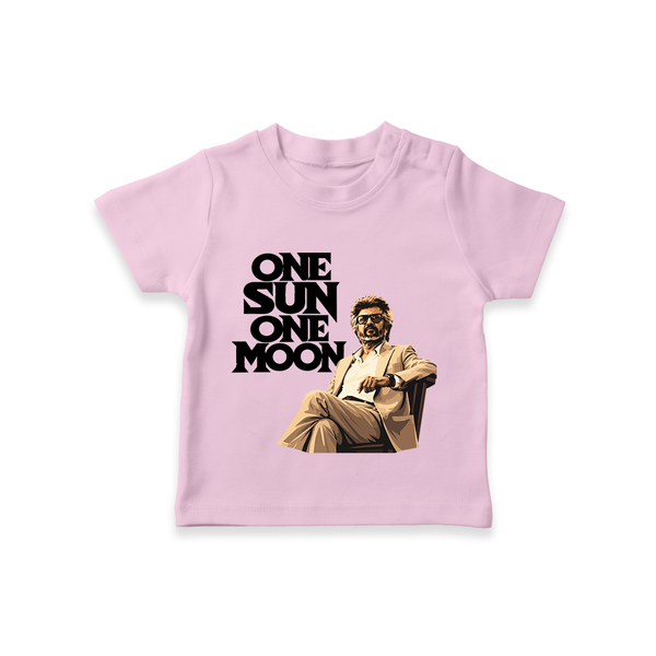 One Sun One Moon Print Baby T-Shirt - BABY PINK - 0-5 Months Old (Chest 17")