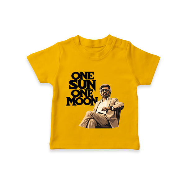 One Sun One Moon Print Baby T-Shirt - CHROME YELLOW - 0-5 Months Old (Chest 17")