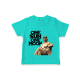 One Sun One Moon Print Baby T-Shirt - TEAL - 0-5 Months Old (Chest 17")