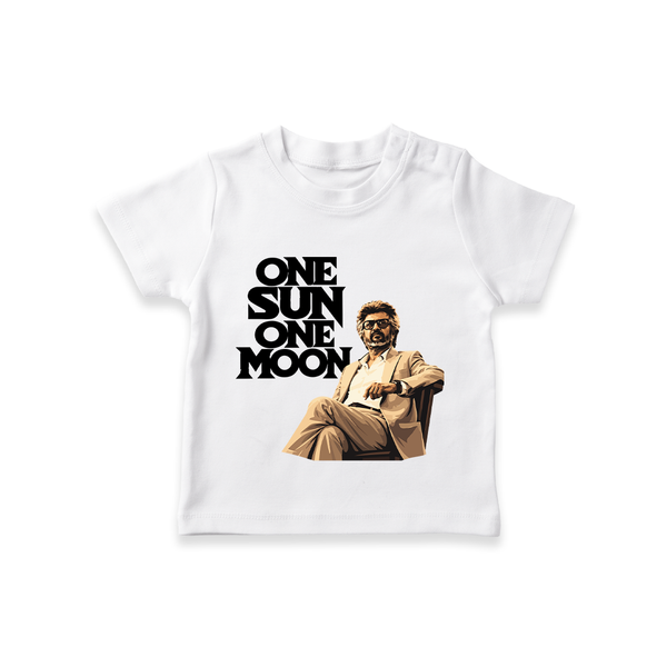One Sun One Moon Print Baby T-Shirt - WHITE - 0-5 Months Old (Chest 17")