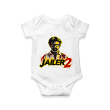 Jailer 2 Action Print Baby Romper - WHITE - New Born (Chest 14")