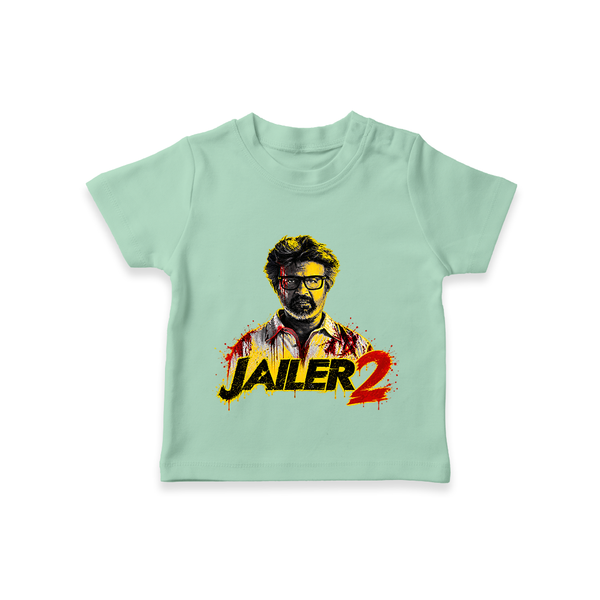 Jailer 2 Action Print Baby T-Shirt - MINT GREEN - 0-5 Months Old (Chest 17")