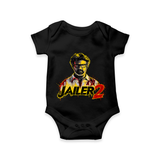 Jailer 2 Action Print Baby Romper - BLACK - New Born (Chest 14")