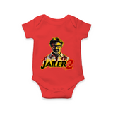 Jailer 2 Action Print Baby Romper - RED - New Born (Chest 14")