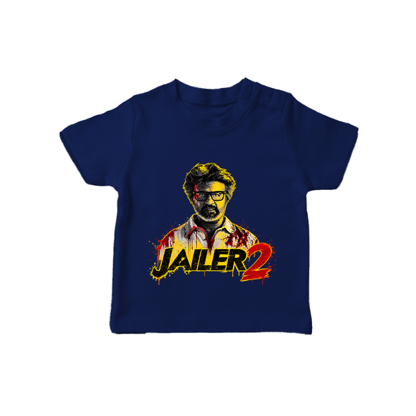 Jailer 2 Action Print Baby T-Shirt - NAVY BLUE - 0-5 Months Old (Chest 17")