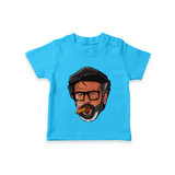 Rajini Face Art Print Baby T-Shirt - SKY BLUE - 0-5 Months Old (Chest 17")