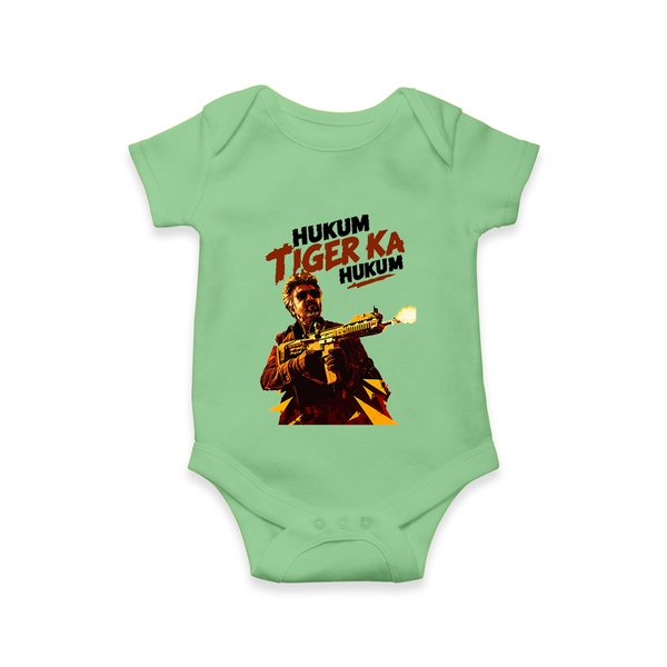 Hukum Action Hero Print Baby Romper - GREEN - New Born (Chest 14")