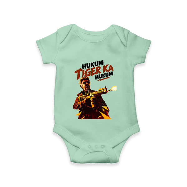 Hukum Action Hero Print Baby Romper - MINT GREEN - New Born (Chest 14")