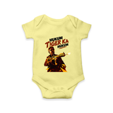 Hukum Action Hero Print Baby Romper - PASTEL YELLOW - New Born (Chest 14")