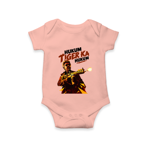 Hukum Action Hero Print Baby Romper - PEACH - New Born (Chest 14")