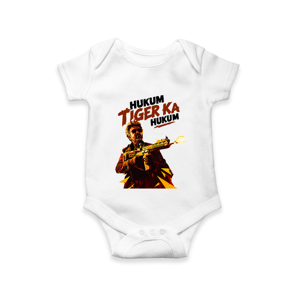 Hukum Action Hero Print Baby Romper - WHITE - New Born (Chest 14")