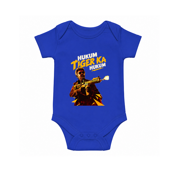 Hukum Action Hero Print Baby Romper - COBALT BLUE - New Born (Chest 14")