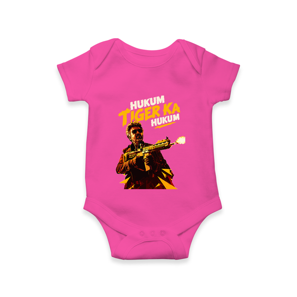 Hukum Action Hero Print Baby Romper - HOT PINK - New Born (Chest 14")
