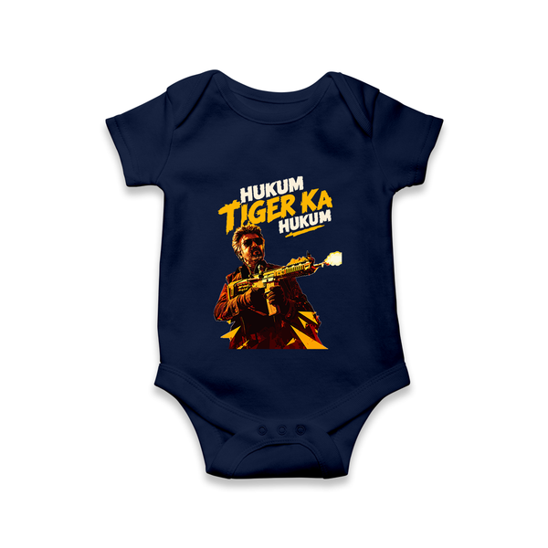 Hukum Action Hero Print Baby Romper - NAVY BLUE - New Born (Chest 14")