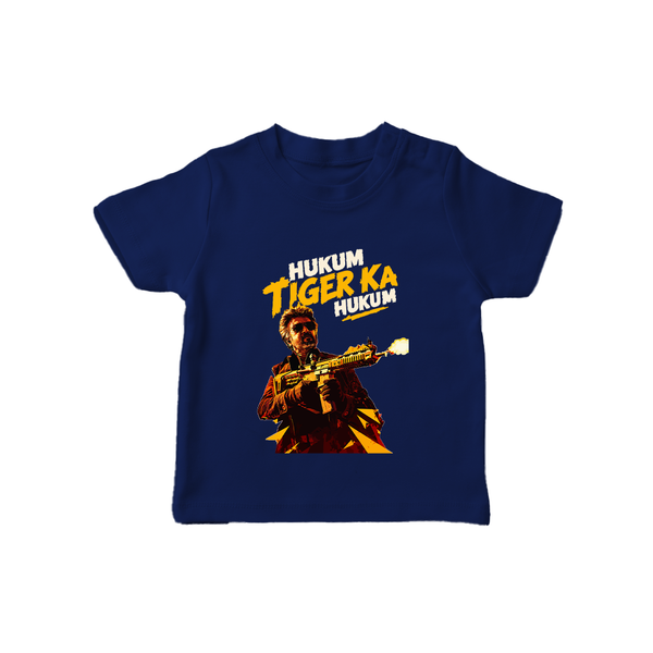 Hukum Action Hero Print Baby T-Shirt - NAVY BLUE - 0-5 Months Old (Chest 17")