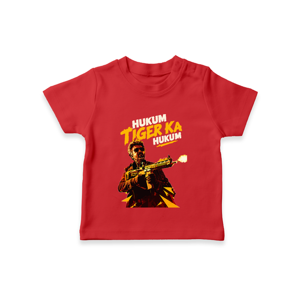 Hukum Action Hero Print Baby T-Shirt - RED - 0-5 Months Old (Chest 17")