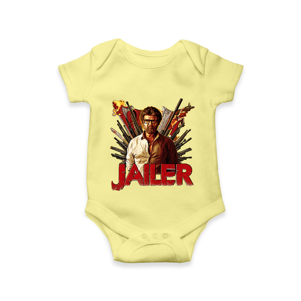 Jailer Poster Print Baby Romper - PASTEL YELLOW - New Born (Chest 14")