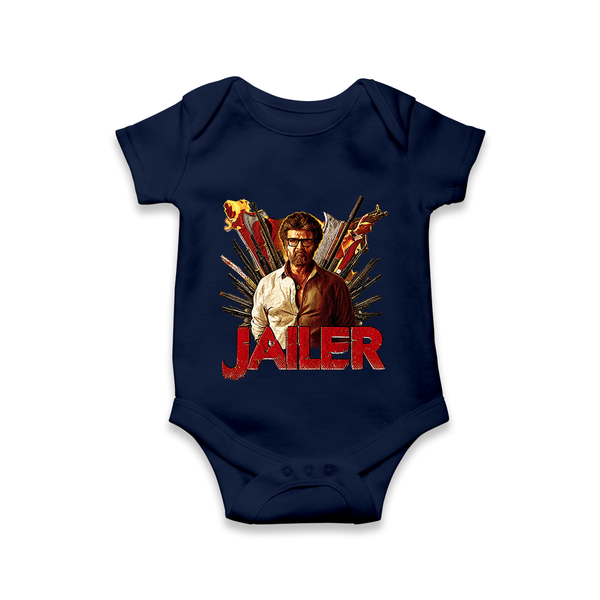Jailer Poster Print Baby Romper - NAVY BLUE - New Born (Chest 14")