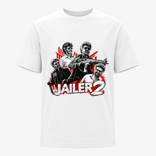 Jailer 2 Thalaivar Action Collage Graphic Adult T-Shirt