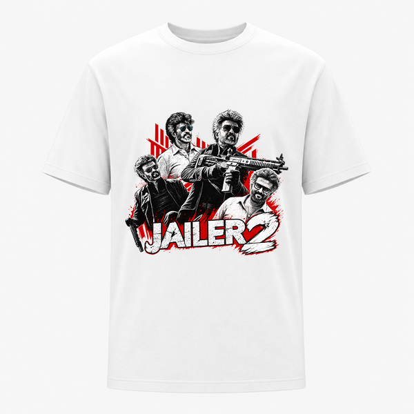 Jailer 2 Thalaivar Action Collage Graphic Adult T-Shirt