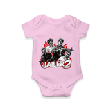 Jailer 2 Character Print Baby Romper - BABY PINK - New Born (Chest 14")