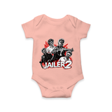 Jailer 2 Character Print Baby Romper - PEACH - New Born (Chest 14")