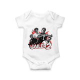 Jailer 2 Character Print Baby Romper - WHITE - New Born (Chest 14")