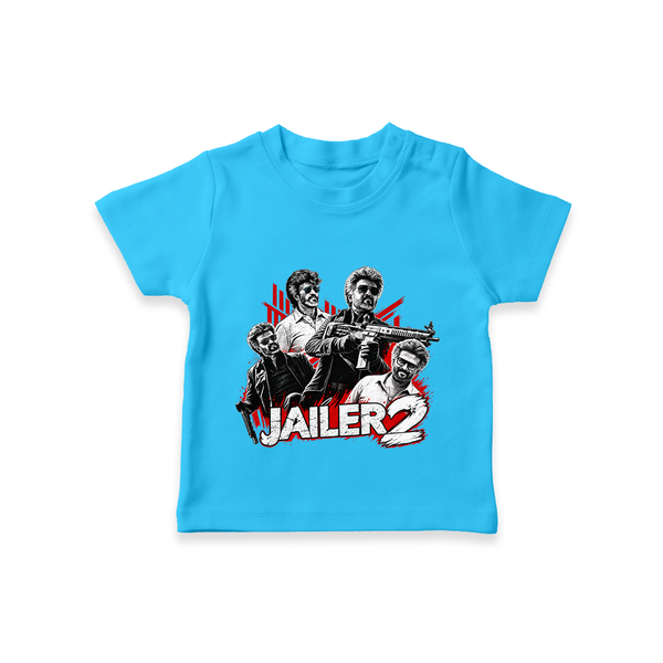 Jailer 2 Character Print Baby T-Shirt - SKY BLUE - 0-5 Months Old (Chest 17")