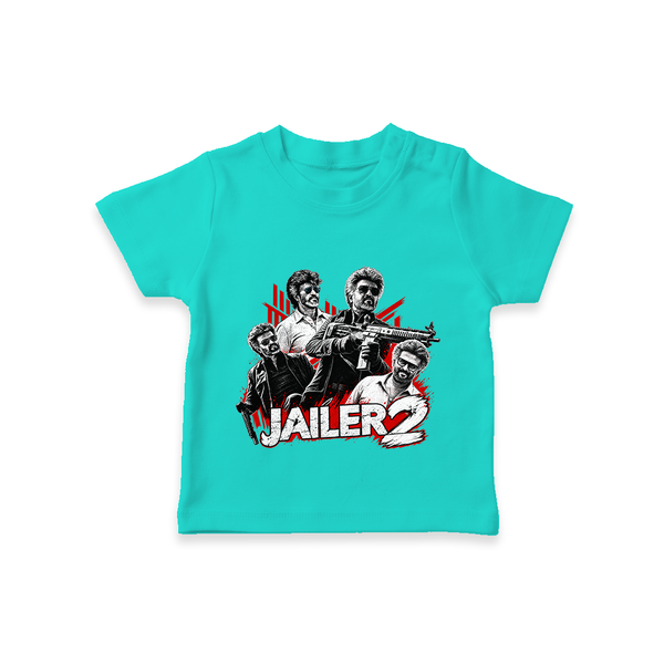Jailer 2 Character Print Baby T-Shirt - TEAL - 0-5 Months Old (Chest 17")