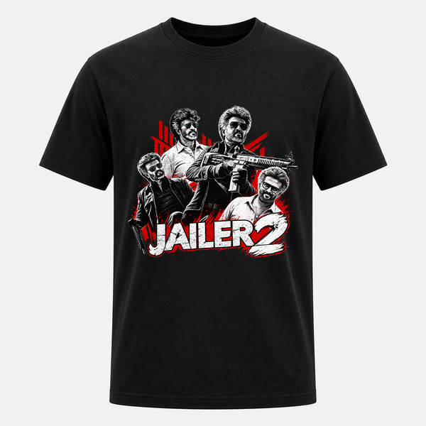 Jailer 2 Thalaivar Action Collage Graphic Adult T-Shirt