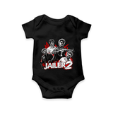 Jailer 2 Character Print Baby Romper - BLACK - New Born (Chest 14")