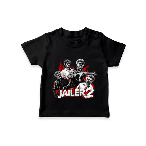 Jailer 2 Character Print Baby T-Shirt - BLACK - 0-5 Months Old (Chest 17")