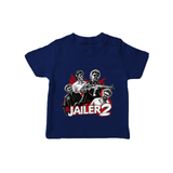 Jailer 2 Character Print Baby T-Shirt - NAVY BLUE - 0-5 Months Old (Chest 17")