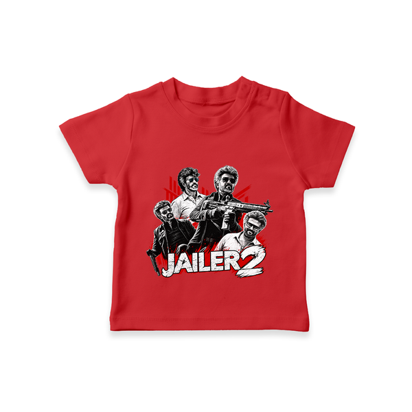 Jailer 2 Character Print Baby T-Shirt - RED - 0-5 Months Old (Chest 17")