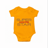 Super Star Graphic Print Baby Romper - CHROME YELLOW - New Born (Chest 14")