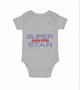 Super Star Graphic Print Baby Romper - GREY - New Born (Chest 14")