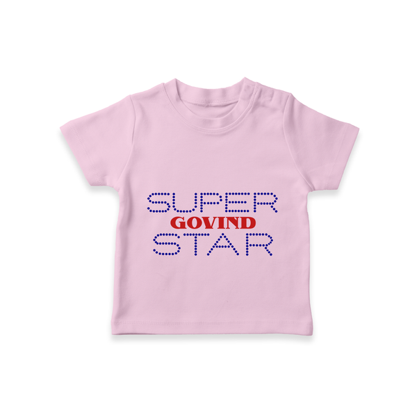 Super Star Graphic Print Baby T Shirt - BABY PINK - 0-5 Months Old (Chest 17")