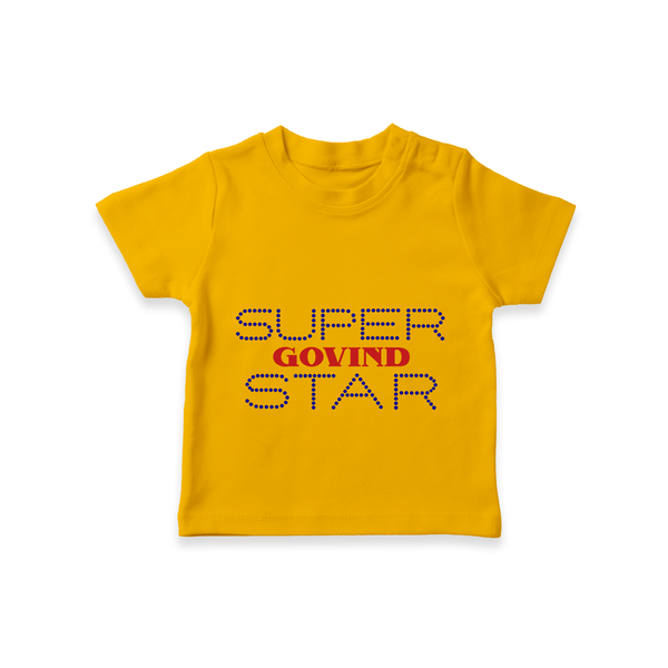 Super Star Graphic Print Baby T Shirt - CHROME YELLOW - 0-5 Months Old (Chest 17")