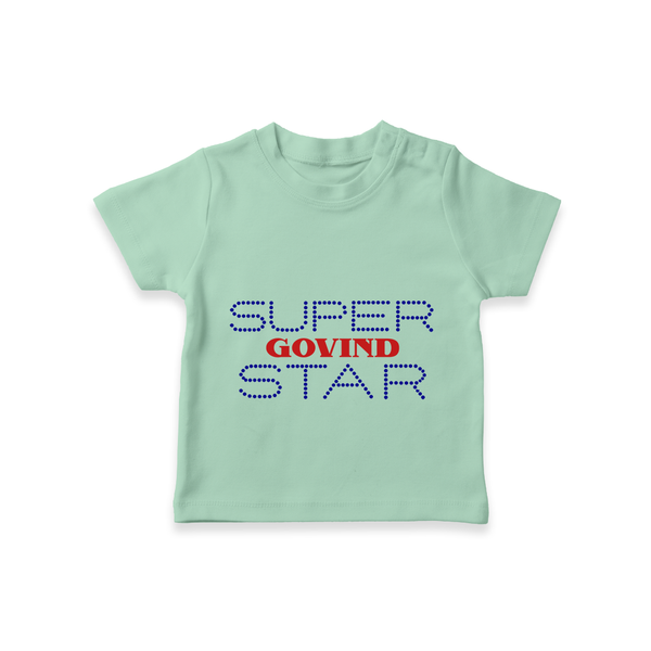 Super Star Graphic Print Baby T Shirt - MINT GREEN - 0-5 Months Old (Chest 17")