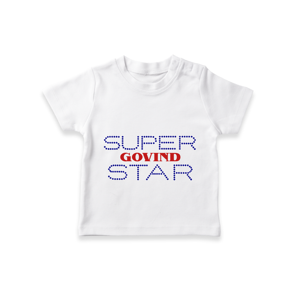 Super Star Graphic Print Baby T Shirt - WHITE - 0-5 Months Old (Chest 17")
