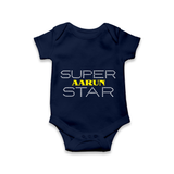 Super Star Graphic Print Baby Romper - NAVY BLUE - New Born (Chest 14")