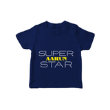 Super Star Graphic Print Baby T Shirt - NAVY BLUE - 0-5 Months Old (Chest 17")