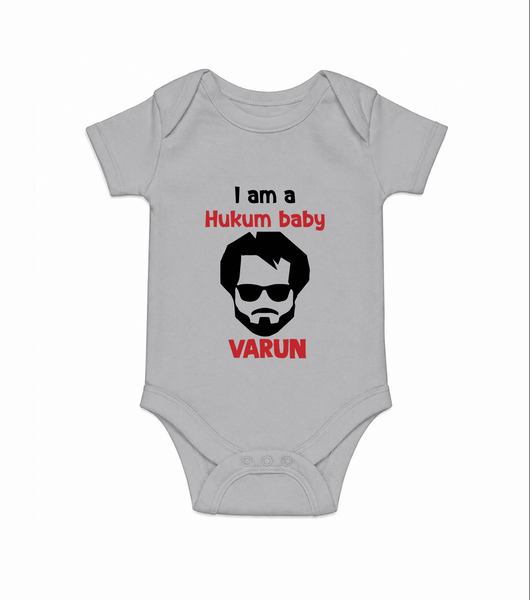 Hukum Baby Graphic Print Romper - GREY - New Born (Chest 14")