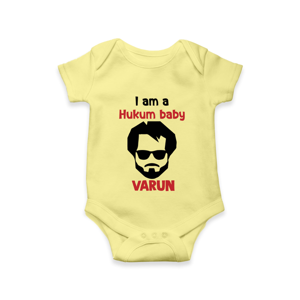 Hukum Baby Graphic Print Romper - PASTEL YELLOW - New Born (Chest 14")