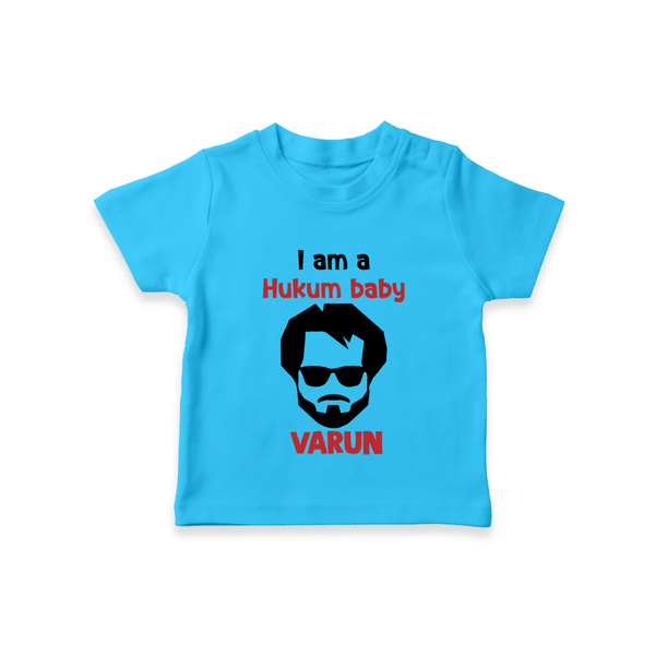 Hukum Baby Graphic Print T Shirt - SKY BLUE - 0-5 Months Old (Chest 17")